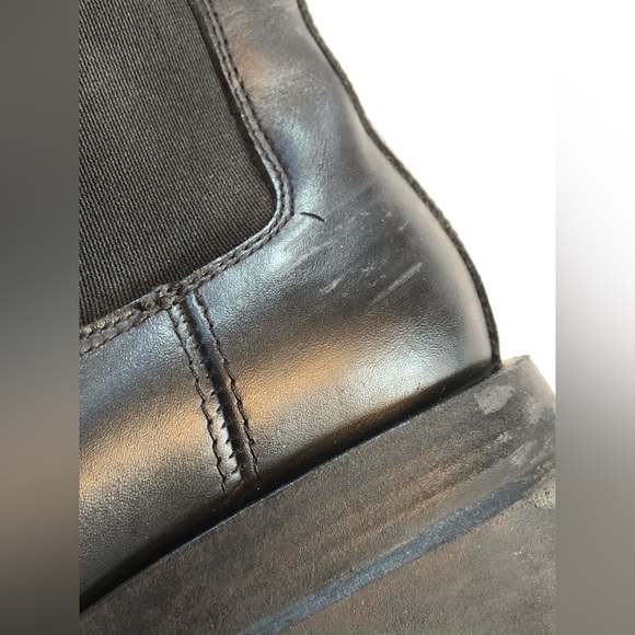 Steve Madden Explorer Chelsea black Boots 7.5 stretch platform chunky leather - Picture 6 of 11